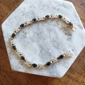 Sapphire and cubic zirconia bracelet
